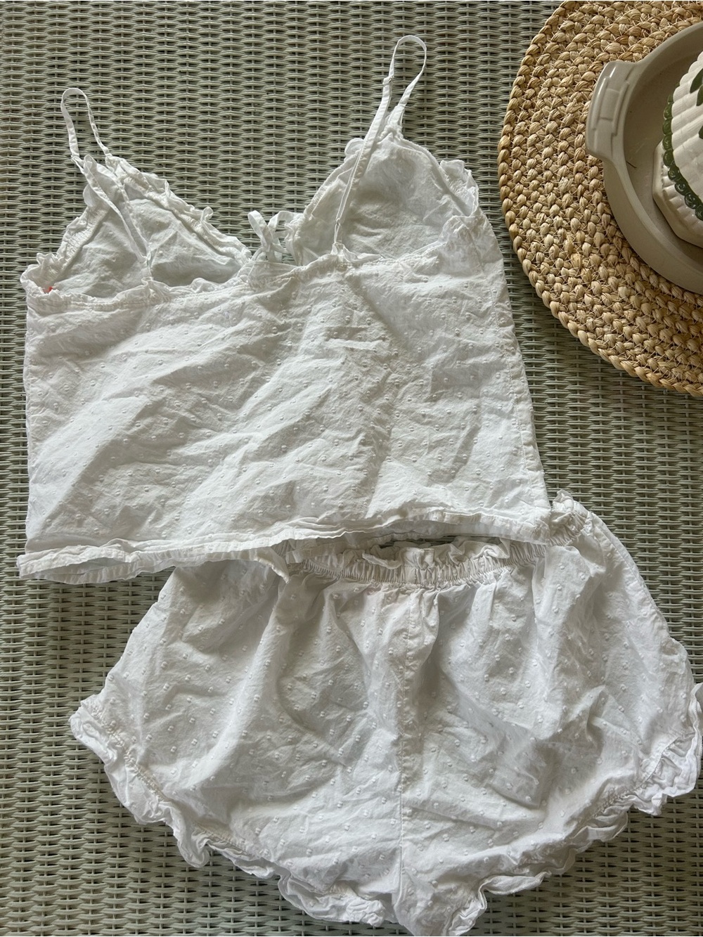 Colsie White Eyelet Ruffled Cami & Short Set - Picture 4 of 4